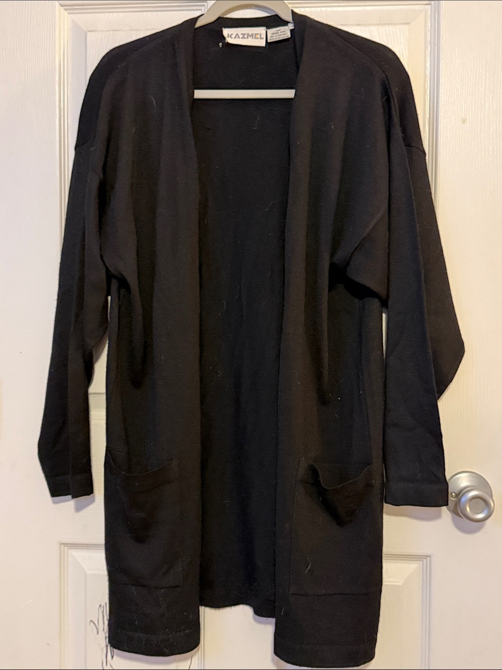Black Open-Front Women's Cardigan Sweater